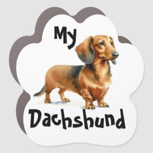 Pet Dachshund Browns Personalize Car Magnet