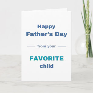 Pet Dad Father's Day Favorite Child (minimal) Card