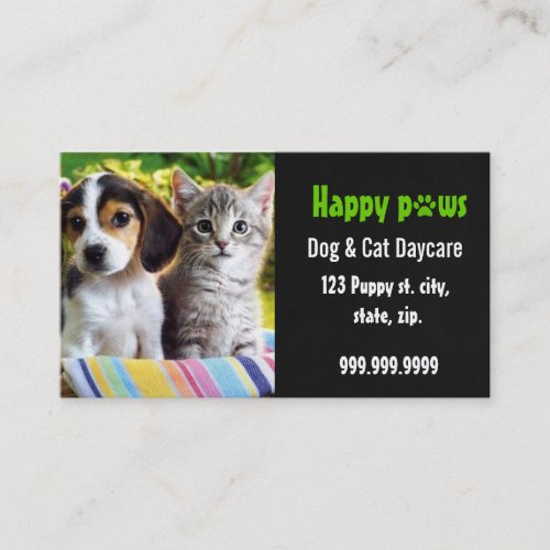 pet daycare business card
