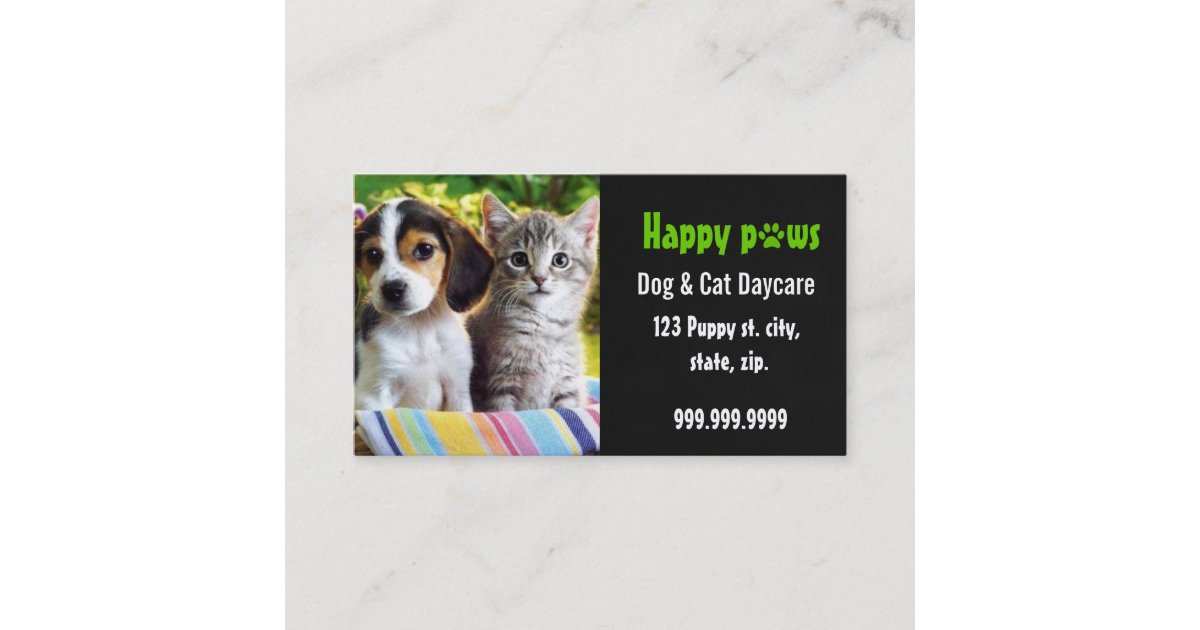 pet daycare business card Zazzle