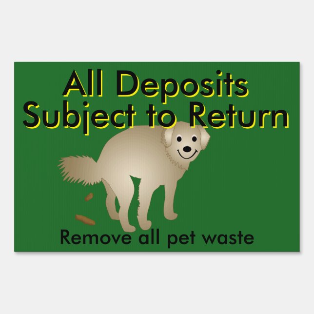Pet Deposits Returned Sign (Front)
