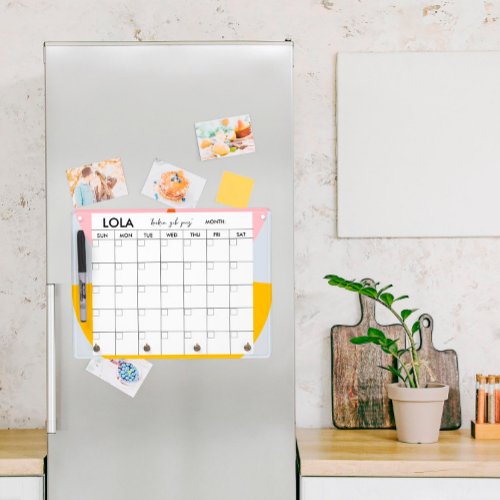 Pet Diet Calendar Dry Erase Board  Retro Circular