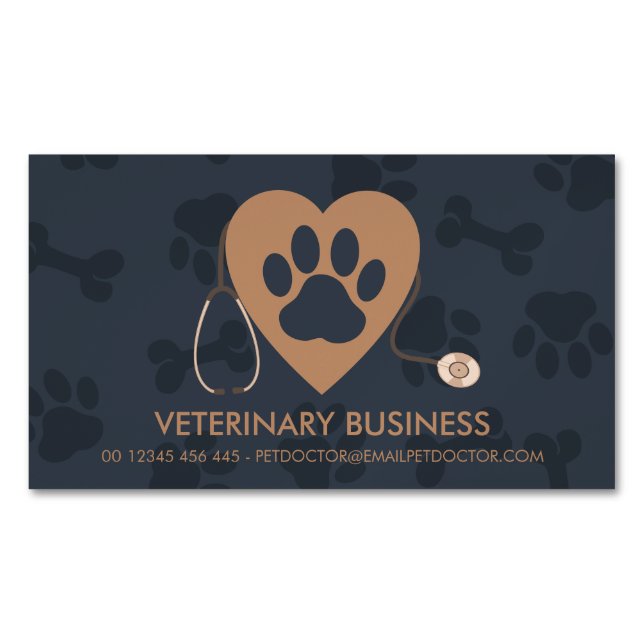 Pet Doctor Animal Hospital Business Card Magnet (Front)
