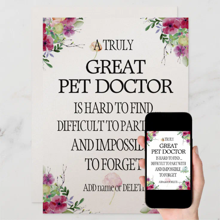 Pet doctor veterinarian Thank you Appreciation Card Zazzle