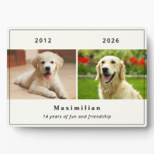 Pet Dog 2-Photo Custom Name Memorial