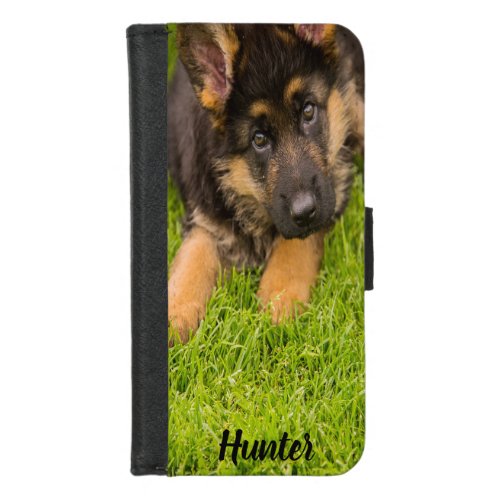 Pet dog add your photo and name iPhone 87 wallet case