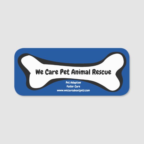 Pet Dog Animal Rescue Volunteer Name Tag