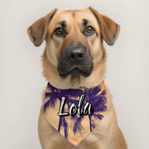 Pet dog bandana collar with custom photo and name