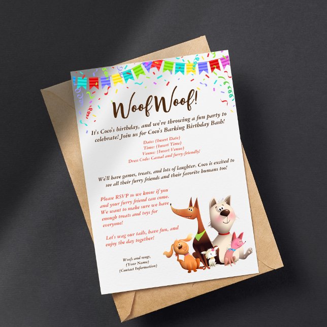  Pet dog birthday funny Invitation (Creator Uploaded)