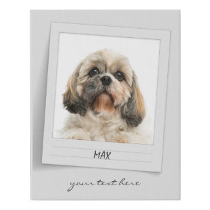 Pet Dog Birthday Photo Frame Personalized Faux Canvas Print