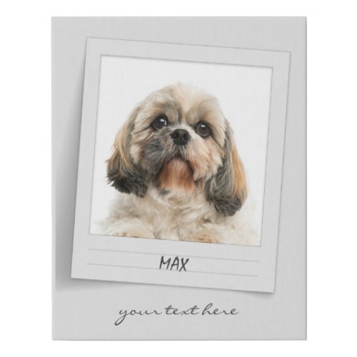 Pet Dog Birthday Photo Frame Personalized Faux Canvas Print