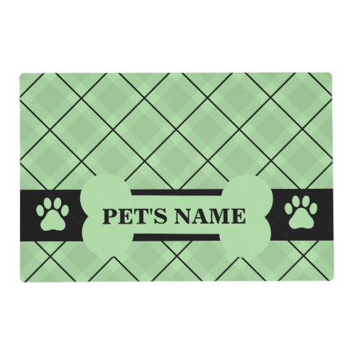 Pet Dog Bone and Paw Print Design Placemat