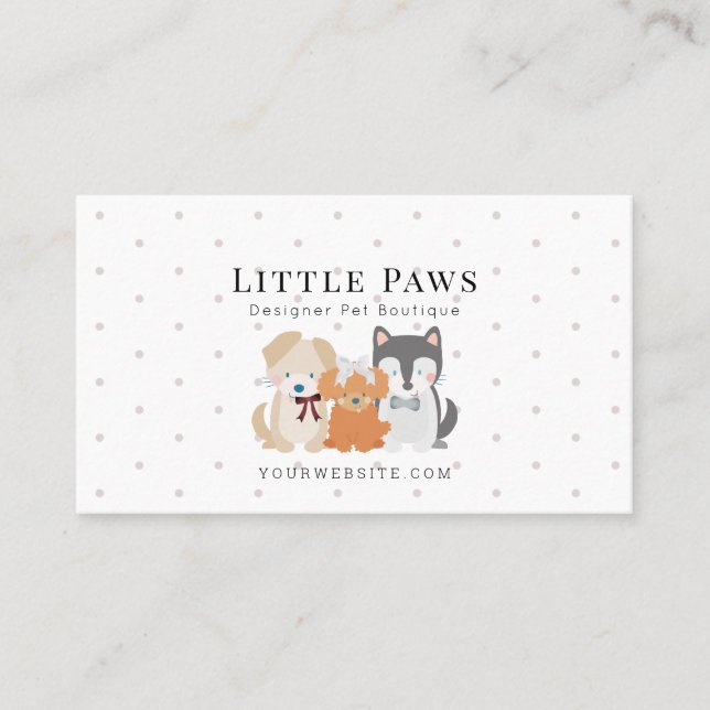 Pet Dog Boutique Apparel Clothing Collar Business Card (Front)