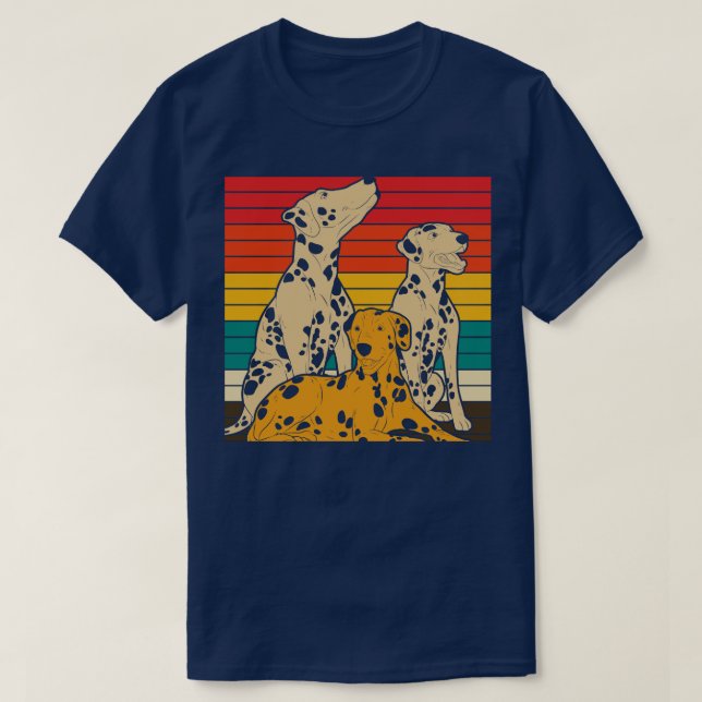 Pet Dog Breed Dalmatians Dog Owner Retro Dalmatian T-Shirt (Design Front)