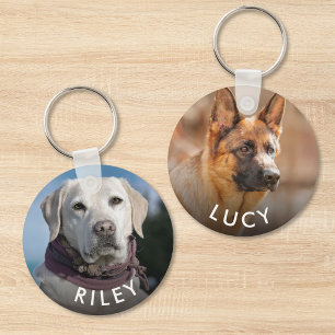 Pet Dog Cat 2 Photo Double-Sided Keychain