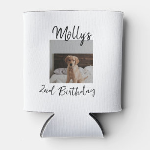 Pet dog cat animal birthday photo modern simple  can cooler