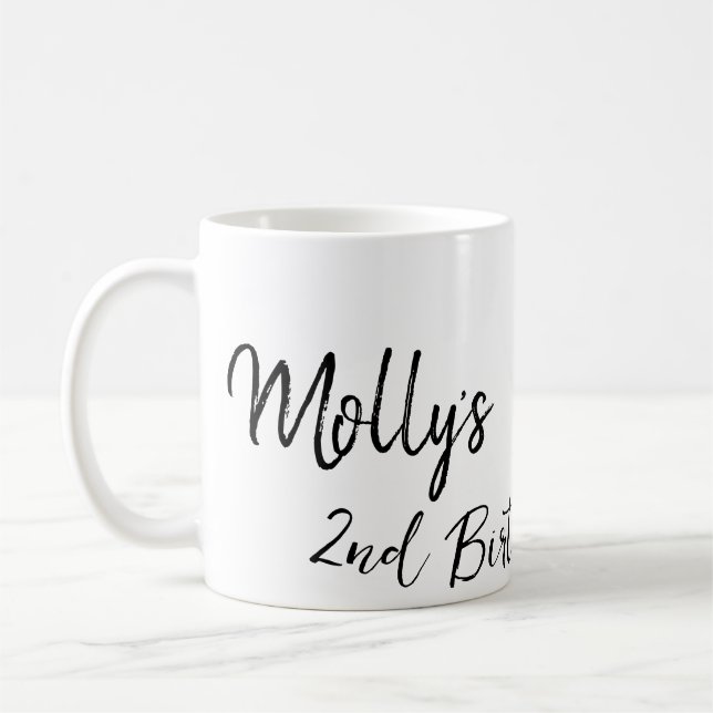 Pet dog cat animal birthday photo modern simple  coffee mug (Left)