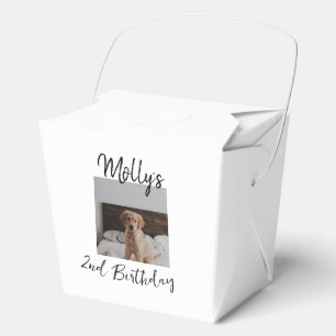 Pet dog cat animal birthday photo modern simple favor boxes