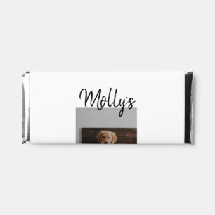 Pet dog cat animal birthday photo modern simple  hershey bar favors