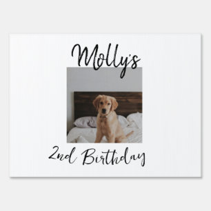 Pet dog cat animal birthday photo modern simple  sign
