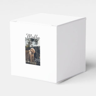 Pet dog cat animal birthday photo modern year date favor boxes