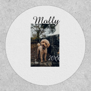 Pet dog cat animal birthday photo modern year date patch