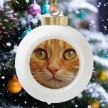 Pet Dog Cat Custom Photo Ceramic Ball Christmas Ornament<br><div class="desc">This design was created through digital art. It may be personalized by clicking the customize button and changing the color, adding a name, initials or your favorite words. Contact me at colorflowcreations@gmail.com if you with to have this design on another product. Purchase my original abstract acrylic painting for sale at...</div>