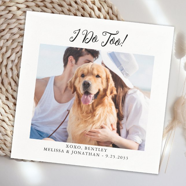 Pet Dog Cat Custom Photo Modern Funny Wedding Napkins (Creator Uploaded)