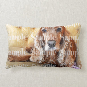 Pet dog cat family photo   Personalize Lumbar Pillow
