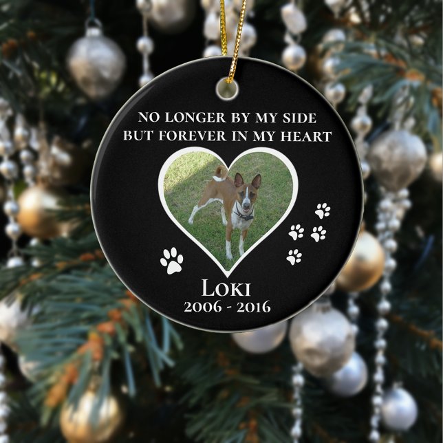 Pet Dog Cat Forever In My Heart  Photo Custom Ceramic Ornament (Creator Uploaded)