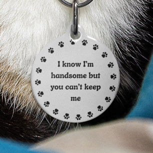 Pet Dog Cat Funny Humor Custom ID Lost Tag