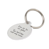 Pet Dog Cat Funny Humor Customize ID Lost Pet ID Tag (Side)