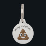 Pet Dog Cat Funny Poop Customize ID Lost Pet ID Tag<br><div class="desc">This design was created though digital art. It may be personalized in the area provided or customizing by choosing the click to customize further option and changing the name, initials or words. You may also change the text color and style or delete the text for an image only design. Contact...</div>
