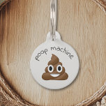 Pet Dog Cat Funny Poop Customize ID Lost Pet ID Tag<br><div class="desc">This design was created though digital art. It may be personalized in the area provided or customizing by choosing the click to customize further option and changing the name, initials or words. You may also change the text color and style or delete the text for an image only design. Contact...</div>