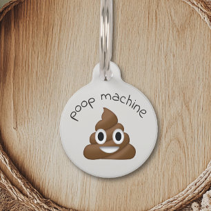 Pet Dog Cat Funny Poop Customize ID Lost Pet ID Tag