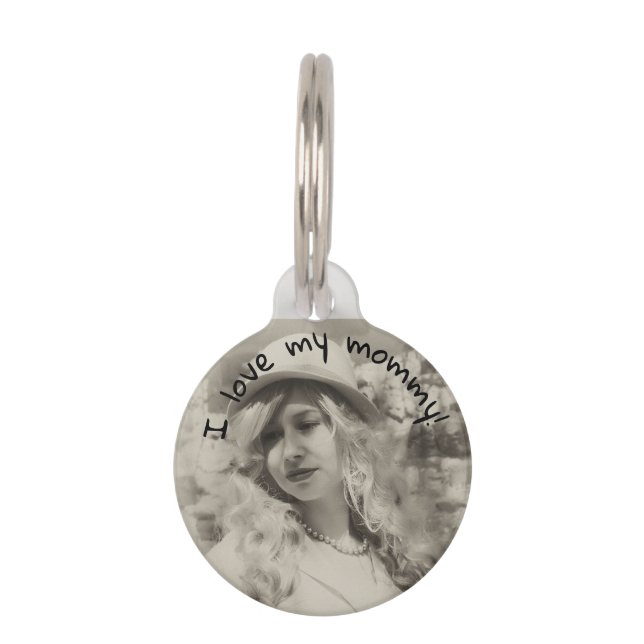 Pet Dog Cat ID Lost Mom Dad Photo Tag (Front)