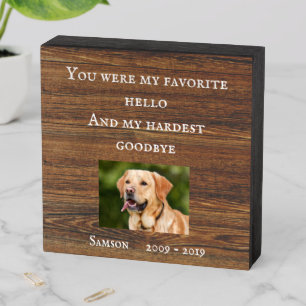 Pet Dog Cat Memorial Sympathy Custom Photo Wooden Box Sign