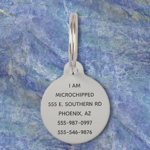 Pet Dog Cat Monogram Tag Customize Microchipped