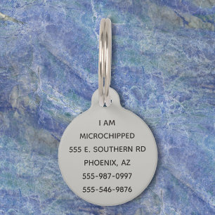 Pet Dog Cat Monogram Tag Customize Microchipped
