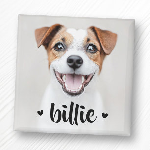 Pet dog cat name hearts magnet
