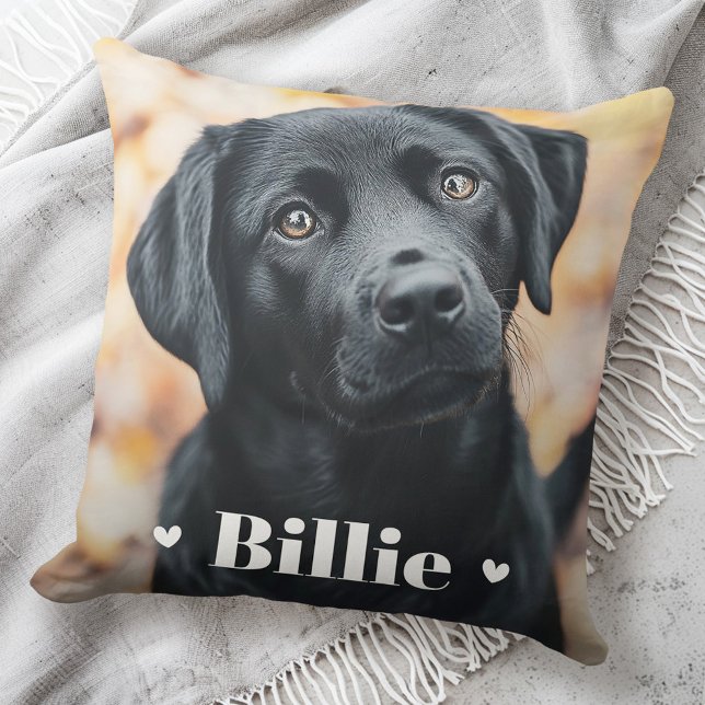 Pet dog cat name hearts throw pillow (Pet dog cat name hearts throw pillow)