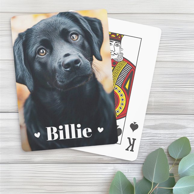 Pet dog cat name hearts two photos poker cards (Pet dog cat name hearts two photos poker cards)