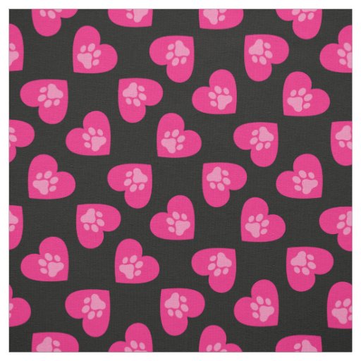 Pet Dog Cat Paw Cute Heart Fabric