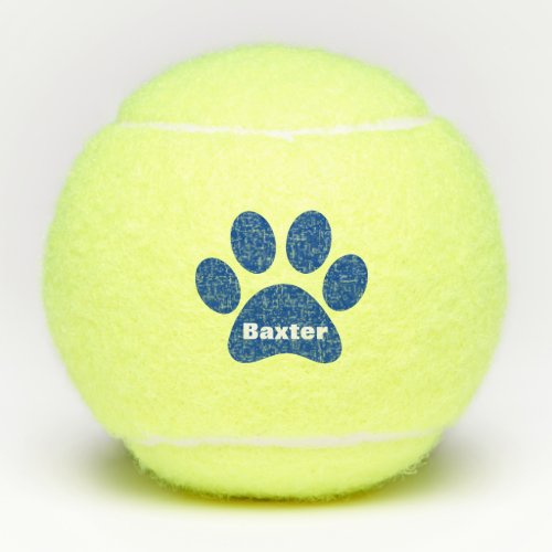 Pet Dog Cat Paw Print Name Personalized Tennis Balls