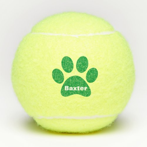 Pet Dog Cat Paw Print Name Personalized Tennis Balls