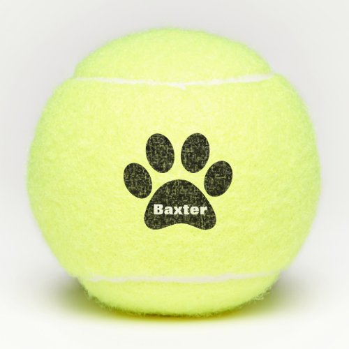 Pet Dog Cat Paw Print Name Personalized Tennis Balls
