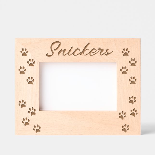 Pet Dog Cat Paws Custom Name Engraved Frames (Front)
