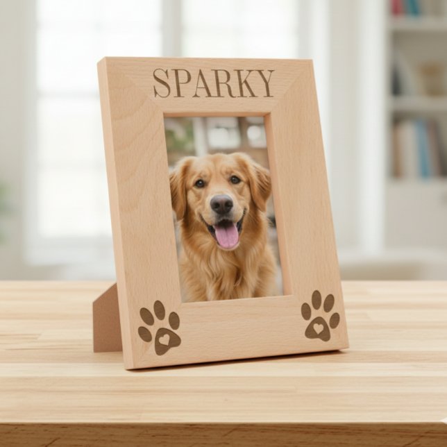 Pet Dog Cat Paws Love Custom Name Engraved Frames (Creator Uploaded)