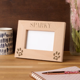 Pet Dog Cat Paws Love Custom Name Engraved Frames