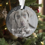 Pet Dog Cat Photo My First Christmas Handwritten Ornament<br><div class="desc">This design may be personalized in the area provided by changing the photo and/or text. Or it can be customized by clicking Personalize this Template and then choosing the click to customize further option and delete or change the color of the background, add text, change the text color or style,...</div>